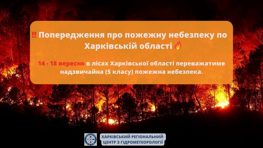 Харківська область, попередження про пожежну небезпеку