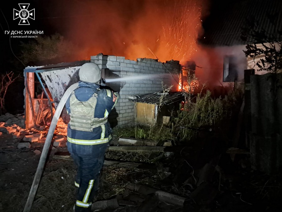 Куп’янська громада. Пожежа внаслідок обстрілу 