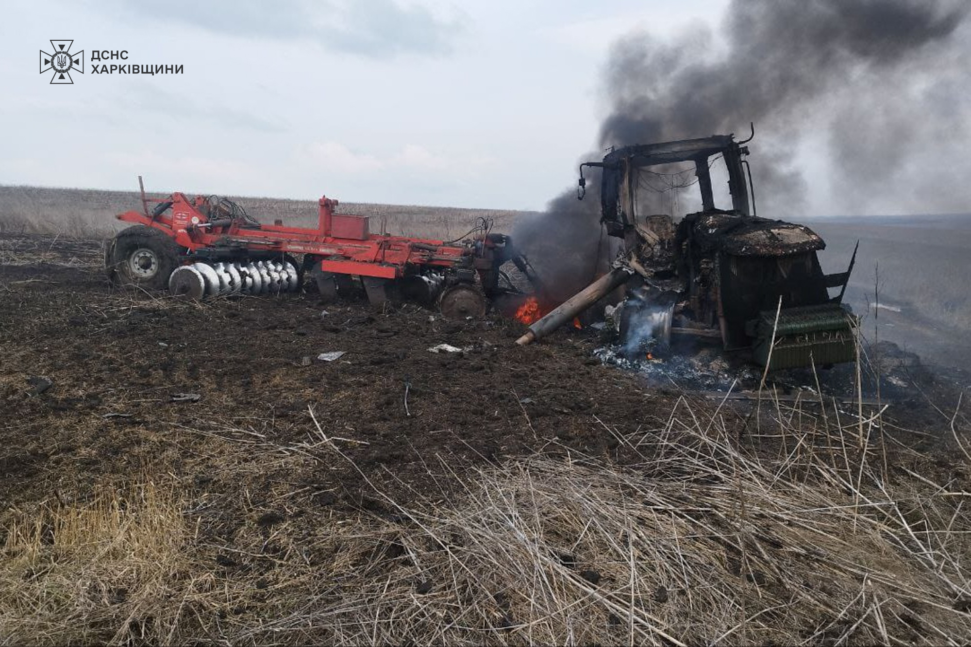 Підрив трактору у полі на Харківщині 