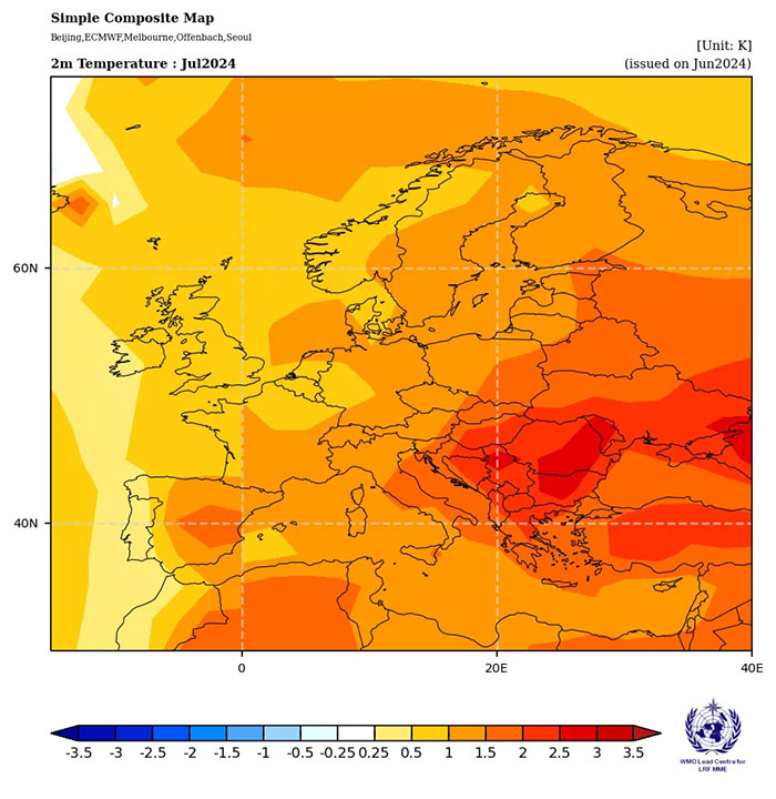 На території Європи у липні 2024 року очікуються температурні аномалії