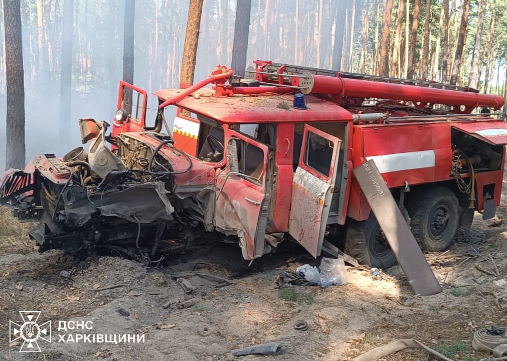 На Харківщині підірвався пожежний автомобіль: двоє рятувальників госпіталізовано