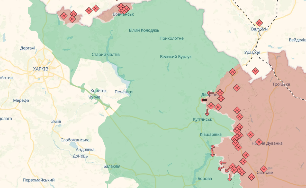 Бойові дії у Харківській області на мапі DeepState