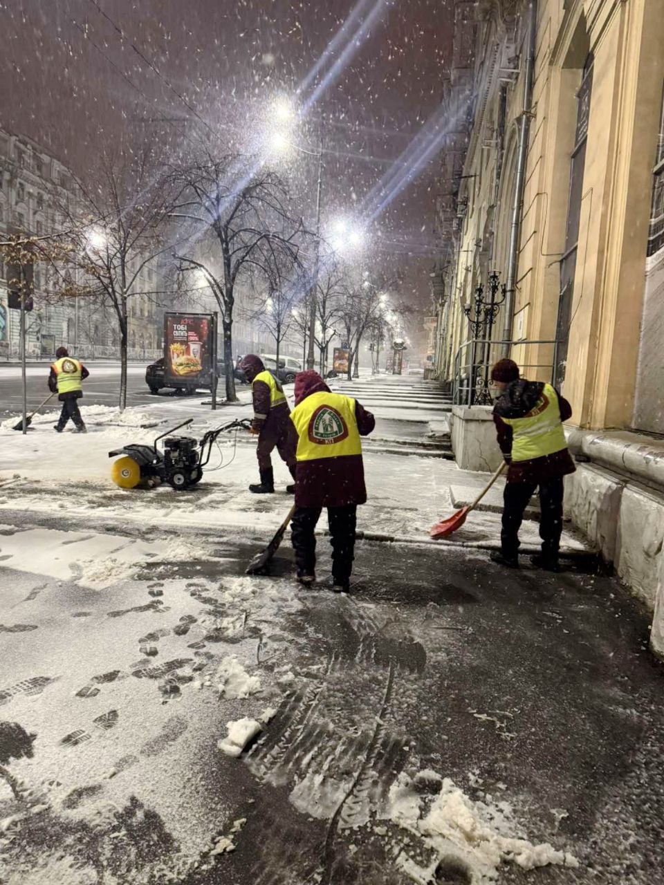 Снігопад у Харкові: комунальники розчищають дороги та тротуари