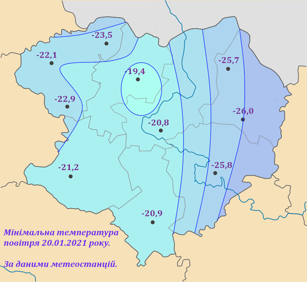 Индекс мороза карта